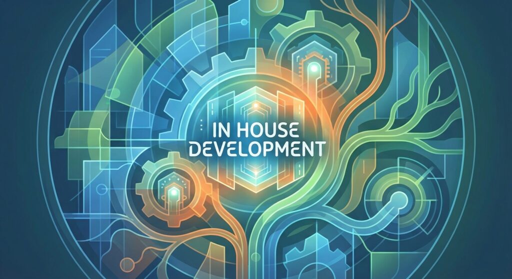 create an abstract image for "In house development"